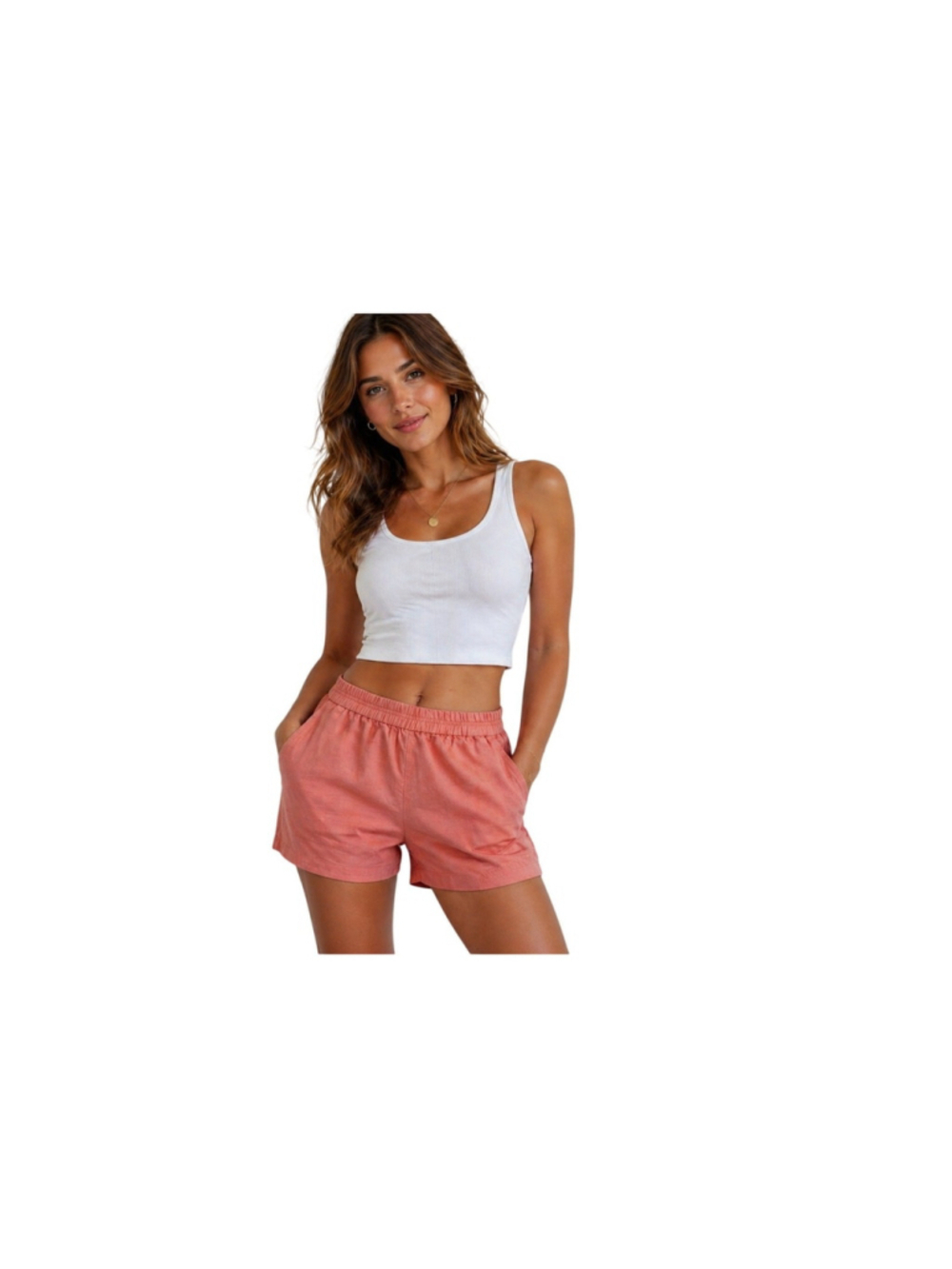 J.Crew linen blend sz 14 pink pull on pocket shorts 3" inseam EUC casual summer